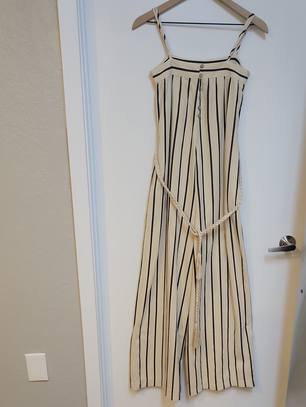 Brady Striped Wide-Leg Jumpsuit - Cream/Black - Picture 5 of 15